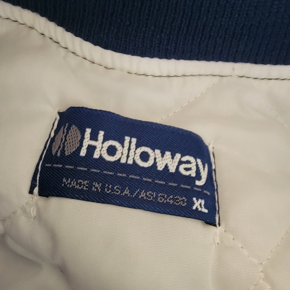 Vintage Amoco Chemical Navy Embroidered Bomber Jacket Fire Team Rescue XL - Picture 6 of 6